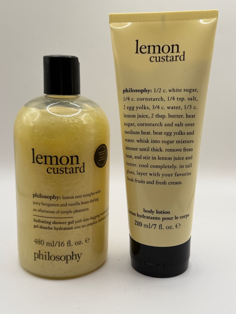 Philosophy Lemon Custard Hydrating Shower Gel+Body Lotion Bundle F/S NEW/SEALED!